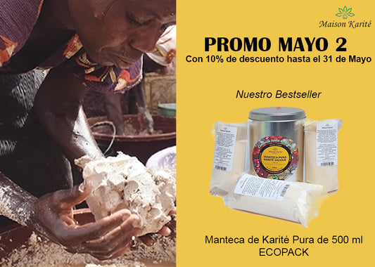 Promo 2 Mayo Manteca Pura de Karité 500 ml